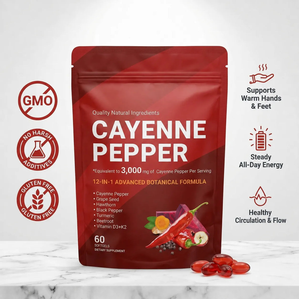 BePurex Cayenne Pepper Softgels